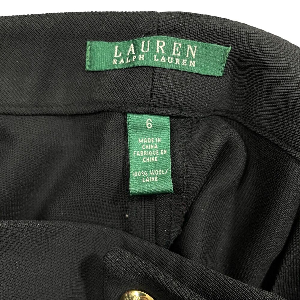 Lauren Ralph Lauren 6 Black Dress Pants (loose hem) 100% Wool - Picture 3 of 6